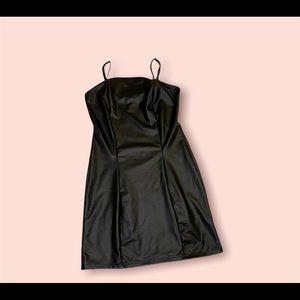 Mini Black Pleather Dress